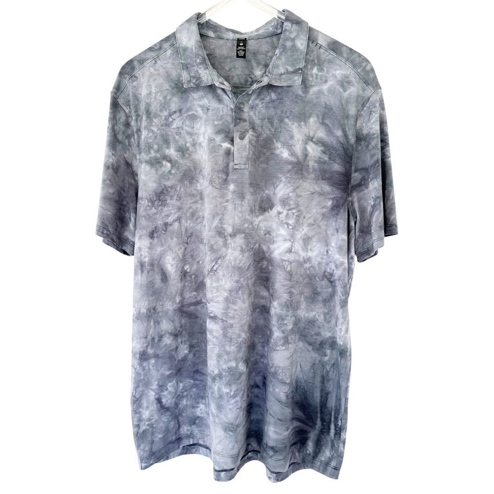 Lululemon • Evolution Polo Wash Diamond Dye White Asphalt Grey